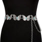 Floral Concho Waist Chain - Vintage Silver Western Belt
