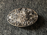 Floral Filigree Bling Belt Buckle - Silver Metal