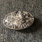Floral Filigree Bling Belt Buckle - Silver Metal