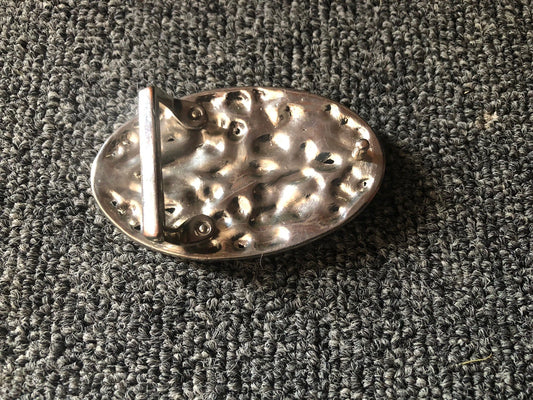 Floral Filigree Bling Belt Buckle - Silver Metal