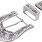 Floral Scroll Rhinestone Buckle Set - Buckle, Keeper & Tip