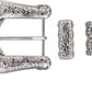 Floral Scroll Rhinestone Buckle Set - Buckle, Keeper & Tip