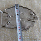 Flying Skull Motorcycle Chopper Belt Buckle - Shiny Chrome Finish