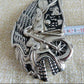 Flying Skull Motorcycle Chopper Belt Buckle - Shiny Chrome Finish