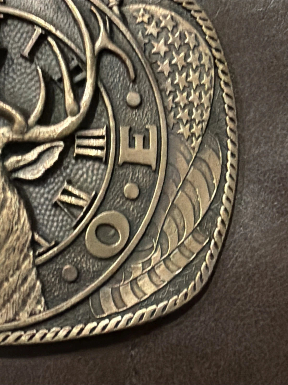 Fraternal Order of the Elks Brass Belt Buckle