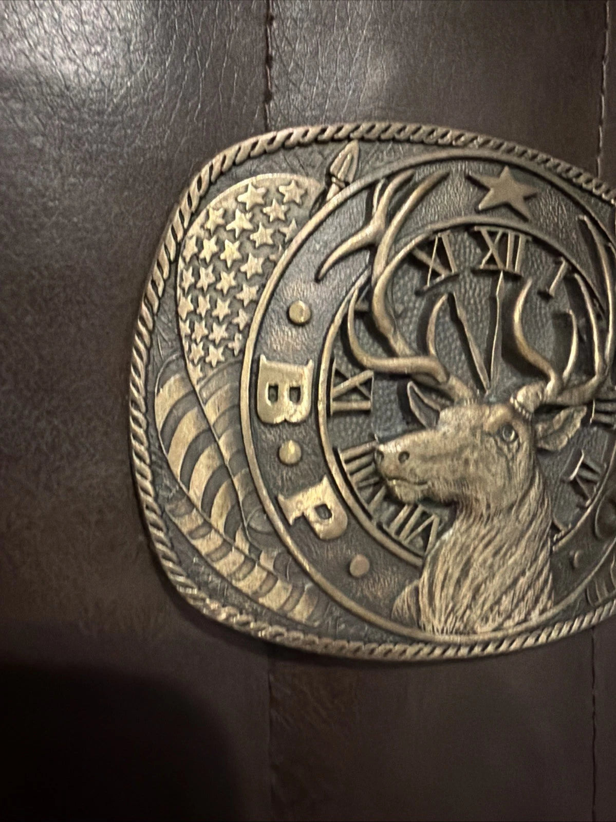 Fraternal Order of the Elks Brass Belt Buckle