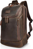 Men's Full Grain Leather Business Travel Backpack – 17.3