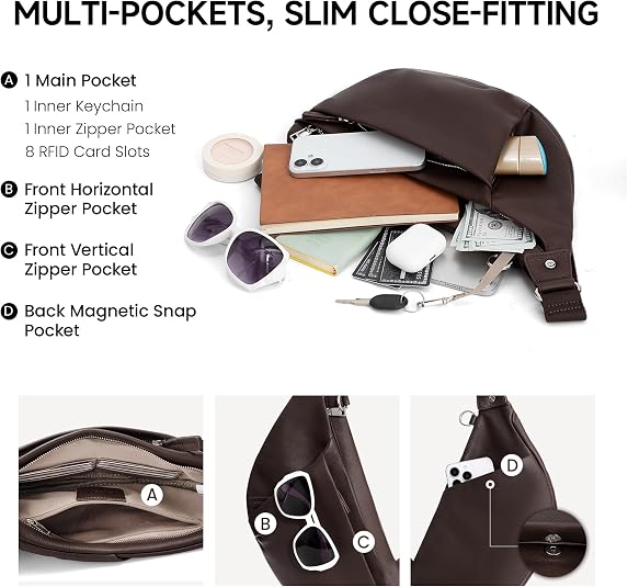 Genuine Leather Anti-Theft Crossbody Sling Bag