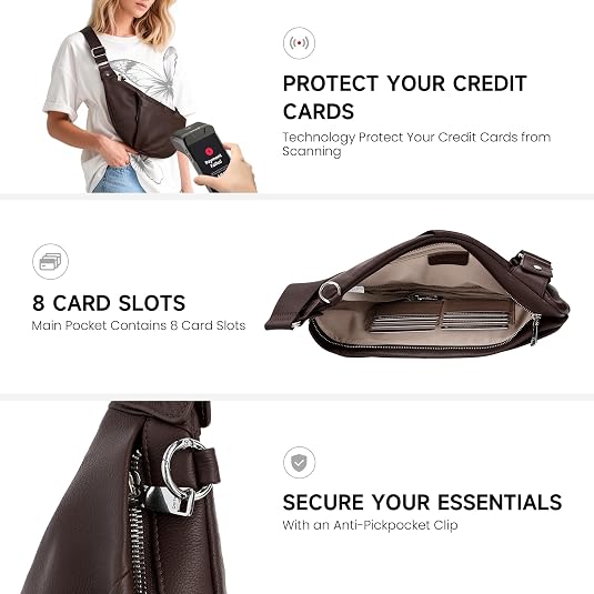 Genuine Leather Anti-Theft Crossbody Sling Bag