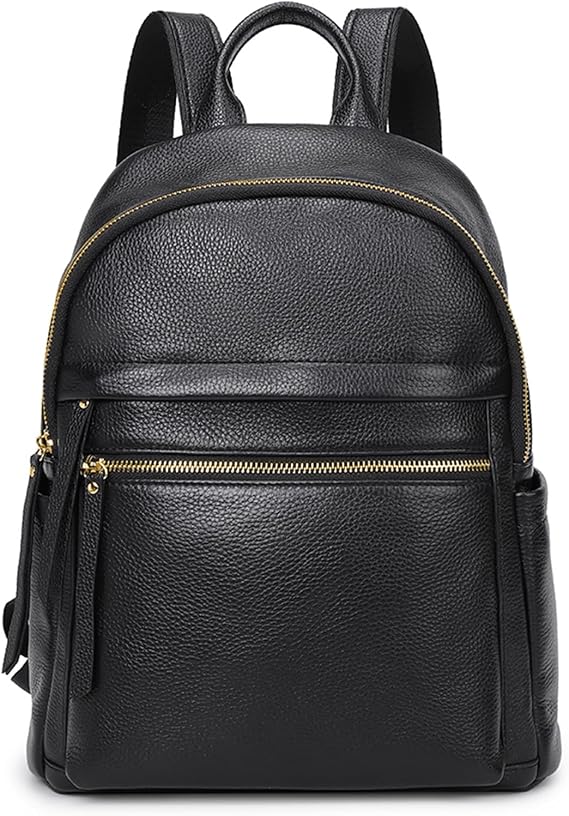 Genuine Leather Backpack Purse for Women - Pebbled Cowhide