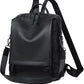 Genuine Leather Backpack Purse for Women - Black