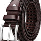 Genuine Leather Braided Belt with Holeless Fit for Men & Women