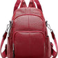 Genuine Leather Convertible Backpack for Women - 3-in-1 Carry