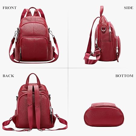 Genuine Leather Convertible Backpack for Women - 3-in-1 Carry