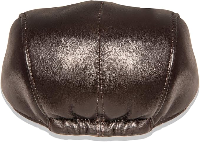Genuine Leather Flat Cap - Rain-Resistant Newsboy Hat