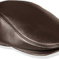 Genuine Leather Flat Cap - Rain-Resistant Newsboy Hat