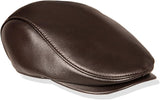 Genuine Leather Flat Cap - Rain-Resistant Newsboy Hat