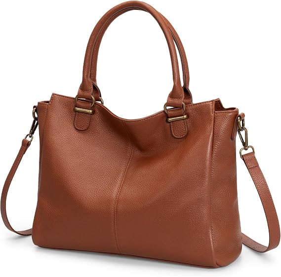Genuine Leather Medium Tote Satchel with RFID Blocking
