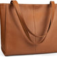 Genuine Leather Tote Bag with 14" Laptop Compartment