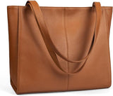 Genuine Leather Tote Bag with 14" Laptop Compartment