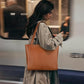 Genuine Leather Tote Bag with 14" Laptop Compartment