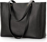 Genuine Leather Work Tote with Padded 15.6" Laptop Sleeve