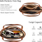 Genuine Leather Tote Bag with 14" Laptop Compartment