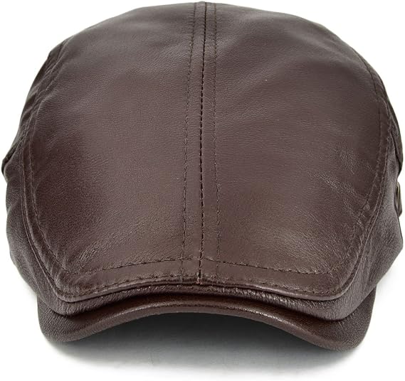 Genuine Sheepskin Leather Baseball Cap - Adjustable