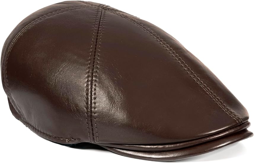 Genuine Sheepskin Leather 6-Panel Ivy Cap