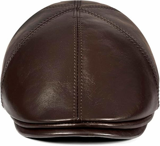 Genuine Sheepskin Leather 6-Panel Ivy Cap