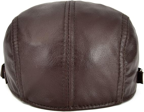 Genuine Sheepskin Leather Baseball Cap - Adjustable