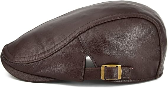 Genuine Sheepskin Leather Baseball Cap - Adjustable