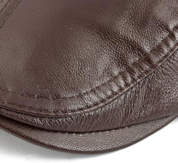 Genuine Sheepskin Leather Baseball Cap - Adjustable