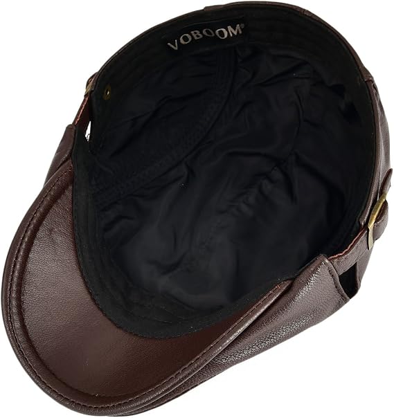 Genuine Sheepskin Leather Baseball Cap - Adjustable