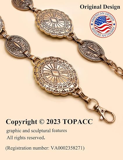 Gold Sculpted Concho Western Belt - Cowgirl Statement Belt