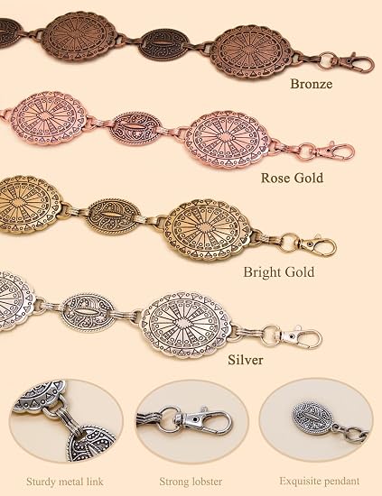 Gold Sculpted Concho Western Belt - Cowgirl Statement Belt
