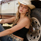 Gold Sculpted Concho Western Belt - Cowgirl Statement Belt