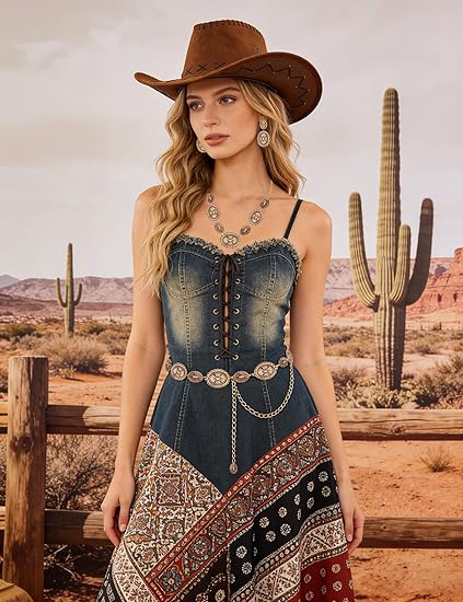 Gold Sculpted Concho Western Belt - Cowgirl Statement Belt