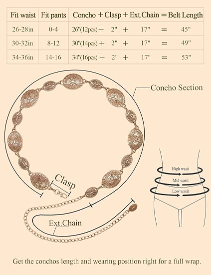 Gold Sculpted Concho Western Belt - Cowgirl Statement Belt