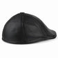 Handmade Black Leather Cabbie Cap with Ear Flaps