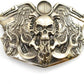 Handmade Nickel Silver Biker Buckle - Skull & Motorcycle