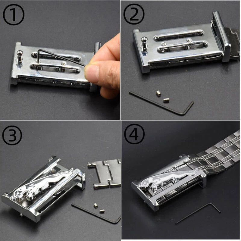 Heavy-Duty Stainless Steel Punk Belt - Rust-Free Metal
