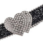 Heart Buckle Glitter Rhinestone Belt - Bling Cowgirl Style