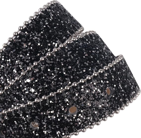 Heart Buckle Glitter Rhinestone Belt - Bling Cowgirl Style