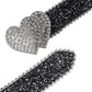 Heart Buckle Glitter Rhinestone Belt - Bling Cowgirl Style