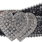 Heart Buckle Glitter Rhinestone Belt - Bling Cowgirl Style