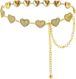 Heart Rhinestone Concho Waist Chain - Boho Western Belt