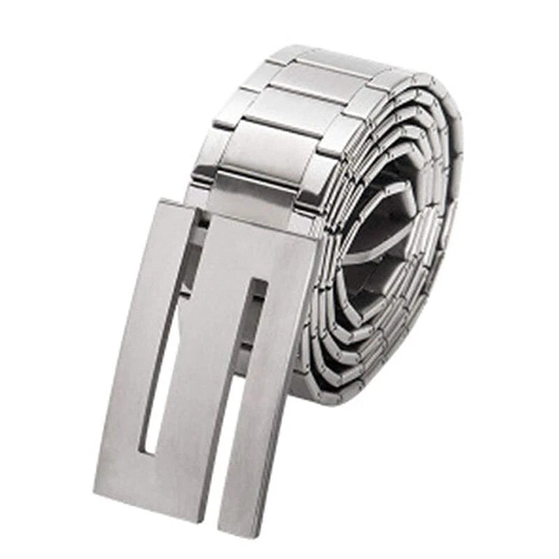 Heavy-Duty Stainless Steel Punk Belt - Rust-Free Metal