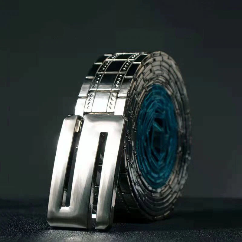 Heavy-Duty Stainless Steel Punk Belt - Rust-Free Metal