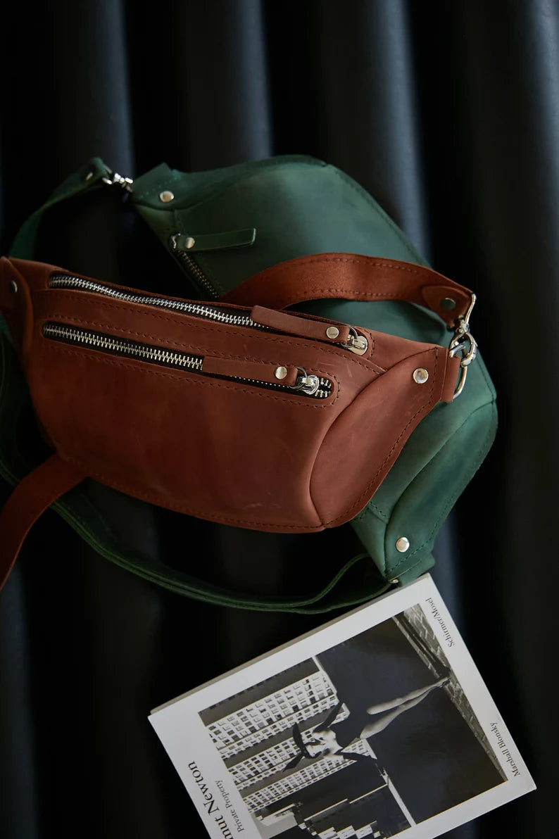 Personalized Leather Hip Bag – Embossed Fanny Pack